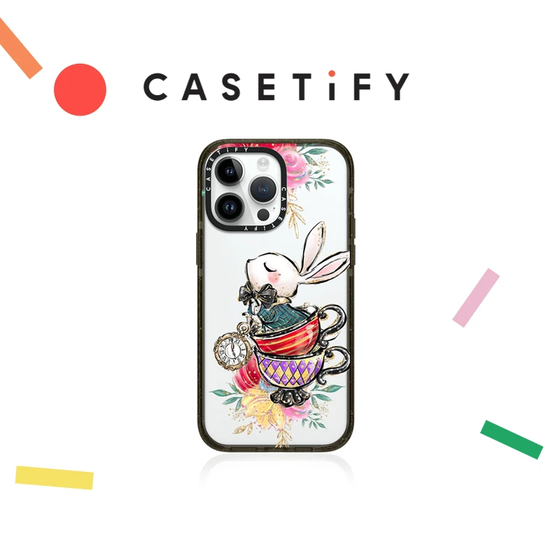 CASETiFY 茶杯白兔iPhone14/13/Plus/Pro/Max手机壳创意个性