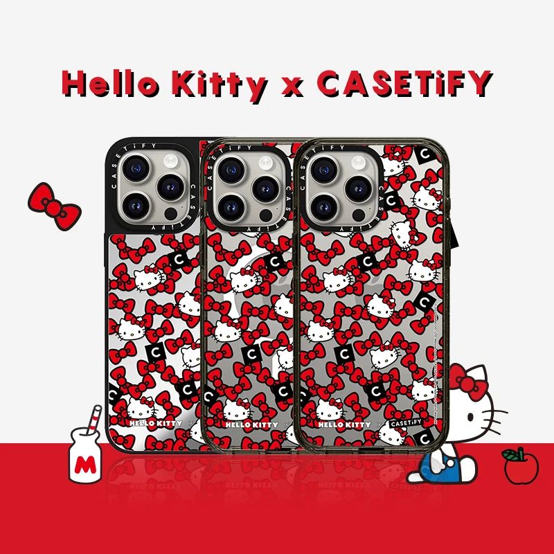 Hello Kitty x CASETiFY蝴蝶结适用iPhone15/14/Pro/Max手机壳
