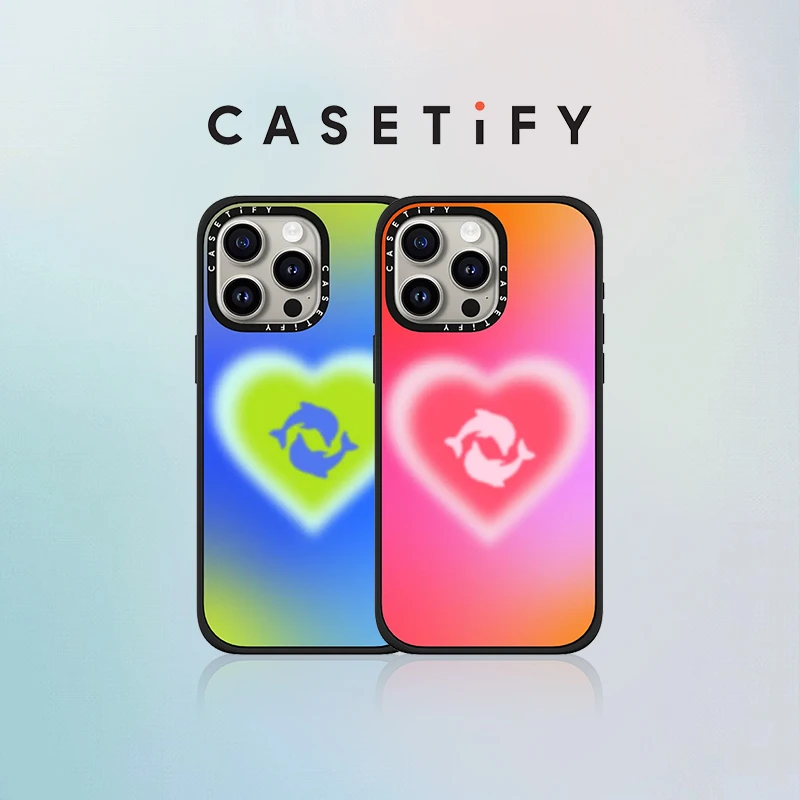 CASETiFY 海豚之心 粉色蓝色 适用于iPhone15/14 MagSafe手机壳