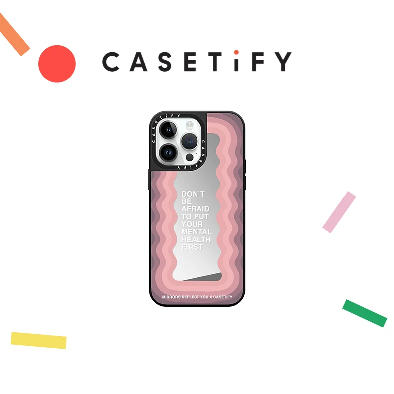 【zb】CASETiFY 粉色镜面标语手机壳 iPhone15/14/13/12系列