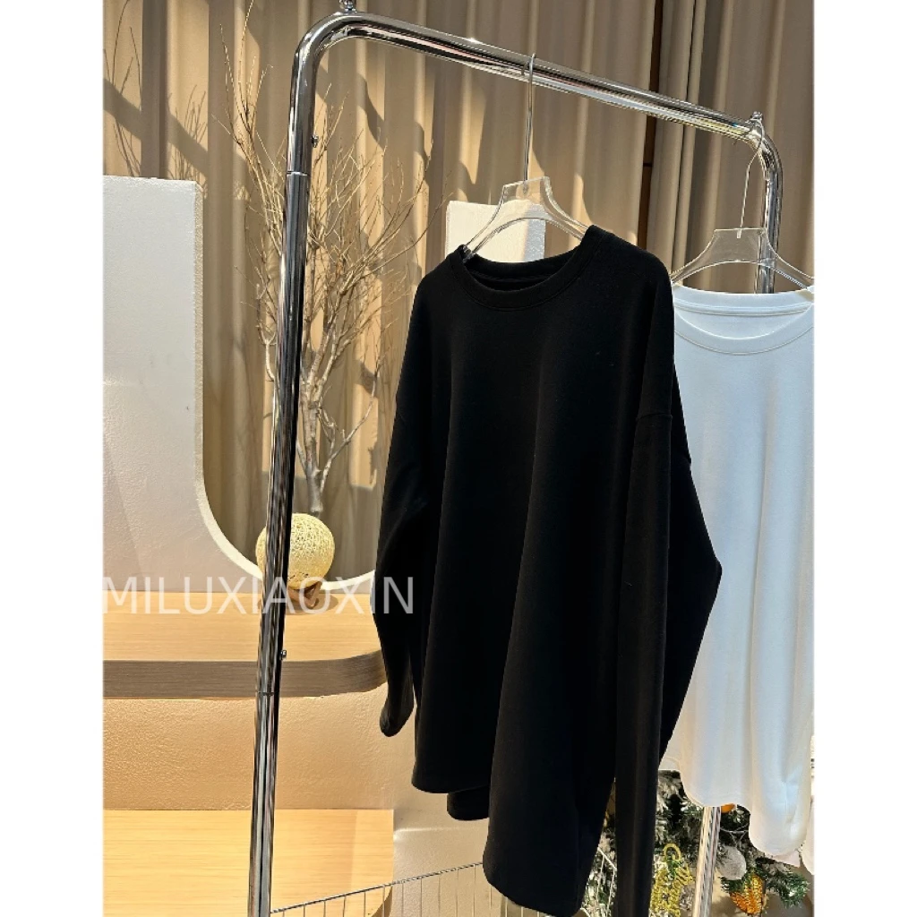 【AXIN定制】秋冬内搭叠穿磨毛白色T恤 028