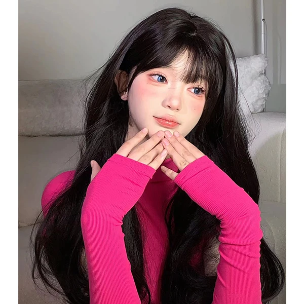 思丝【小亦专属】假发女黑茶色长卷发蟑螂须发型全头套日常时尚假发