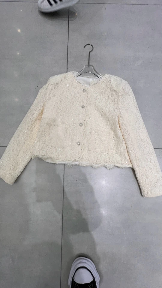 蕾丝花网西装外套