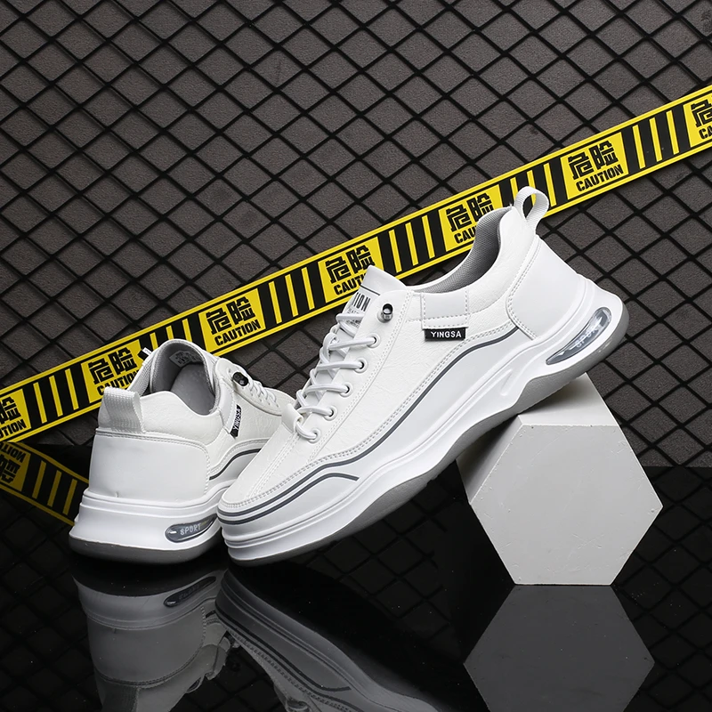 真皮一脚蹬男鞋2024夏季新款韩版潮流轻便运动鞋男百搭软底休闲鞋