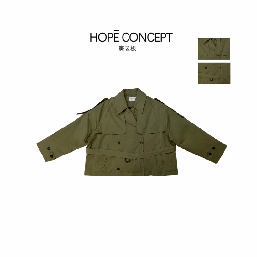 3567#钟情于此松弛感拉满 设计感超大廓形风衣羽绒服外套宽松