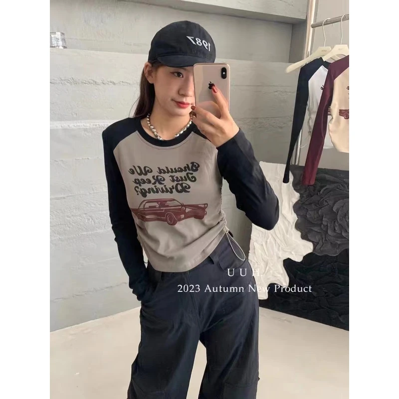 【ARONG阿荣家】拼接字母长袖23020-咖绿色-F