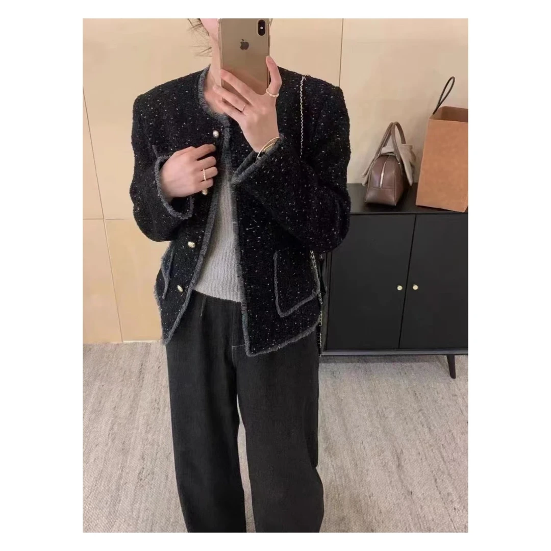 法式气质小香风外套女秋冬季款休闲流苏边设计感小众外套30213-W