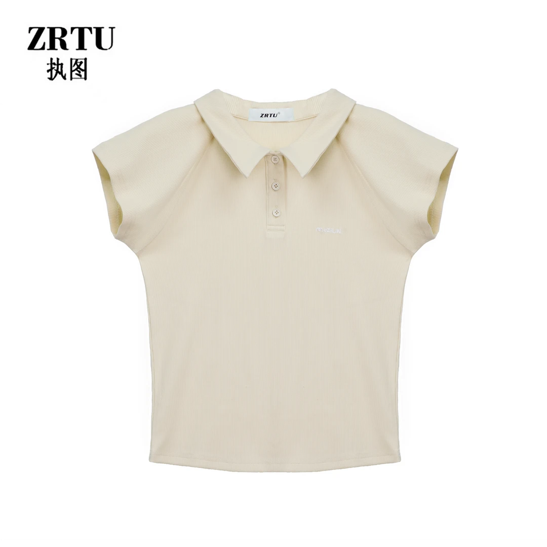 【可可专属】夏季新款polo衫上衣女T恤百搭显瘦甜美9387