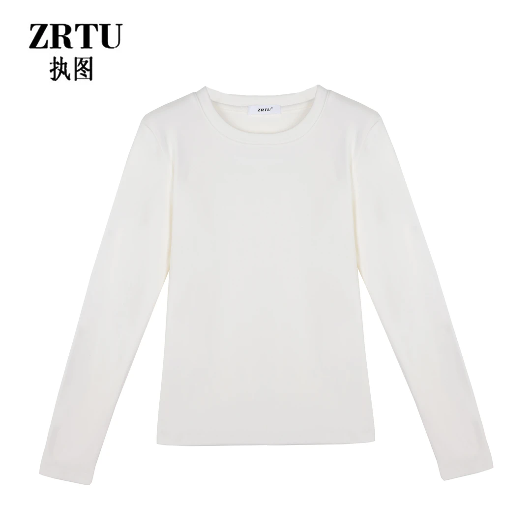 【ZRTU执图】（自播}2024冬天长袖T恤衫百搭圆领冬款加厚打底衫