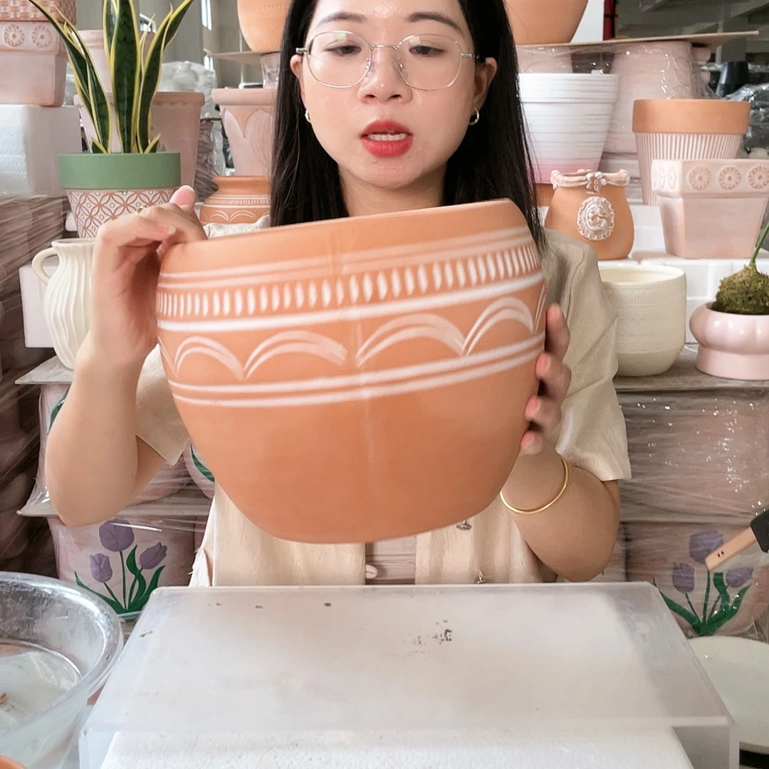 【闪购商品】红陶20CM（含）-50CM（不含）复古美式圆盆22-18