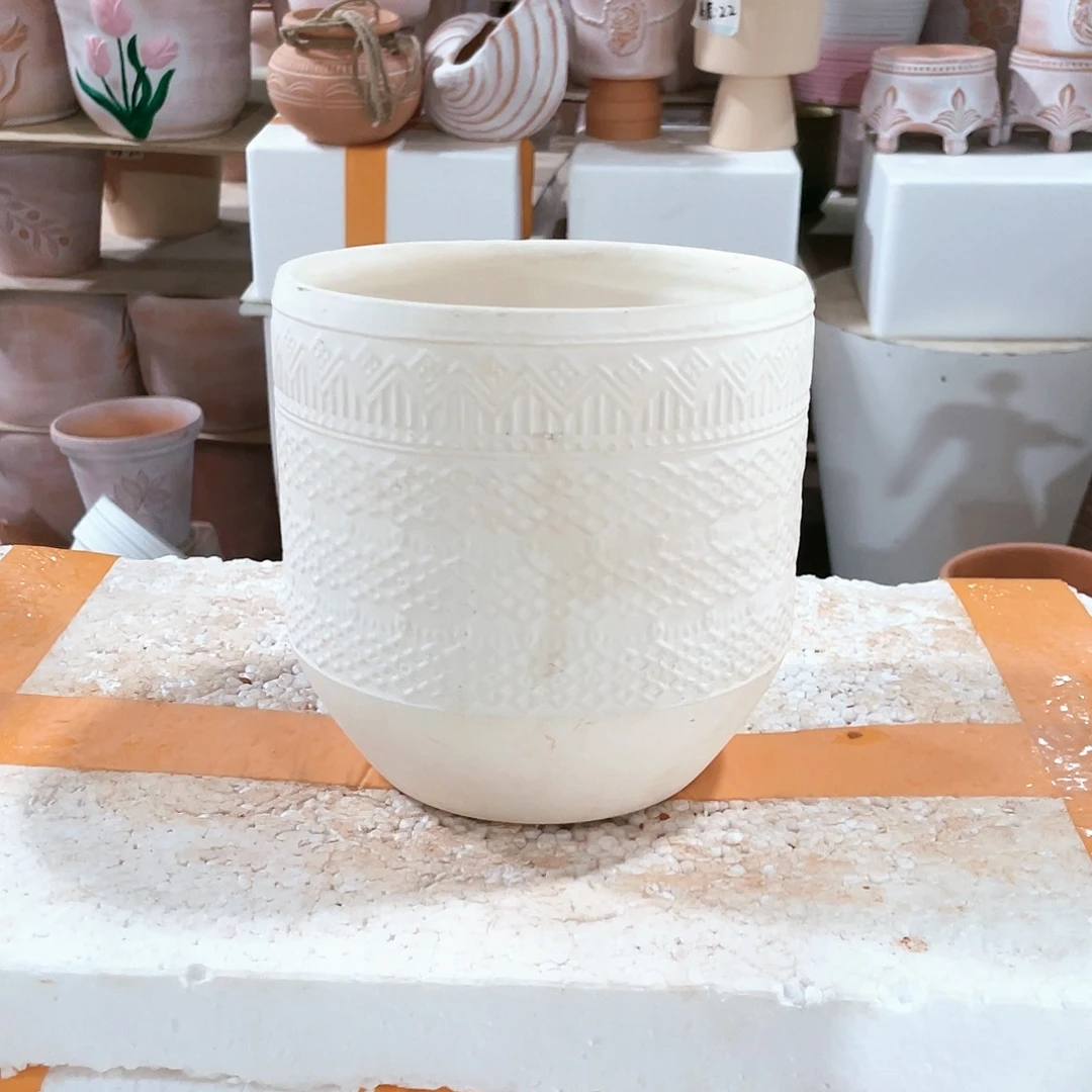 【闪购商品】红陶20CM以下119机雕白陶16-16