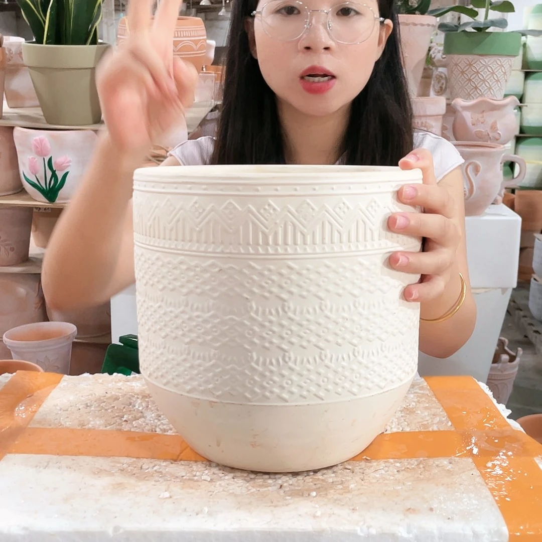 【闪购商品】红陶20CM以下X119机雕白陶21-21