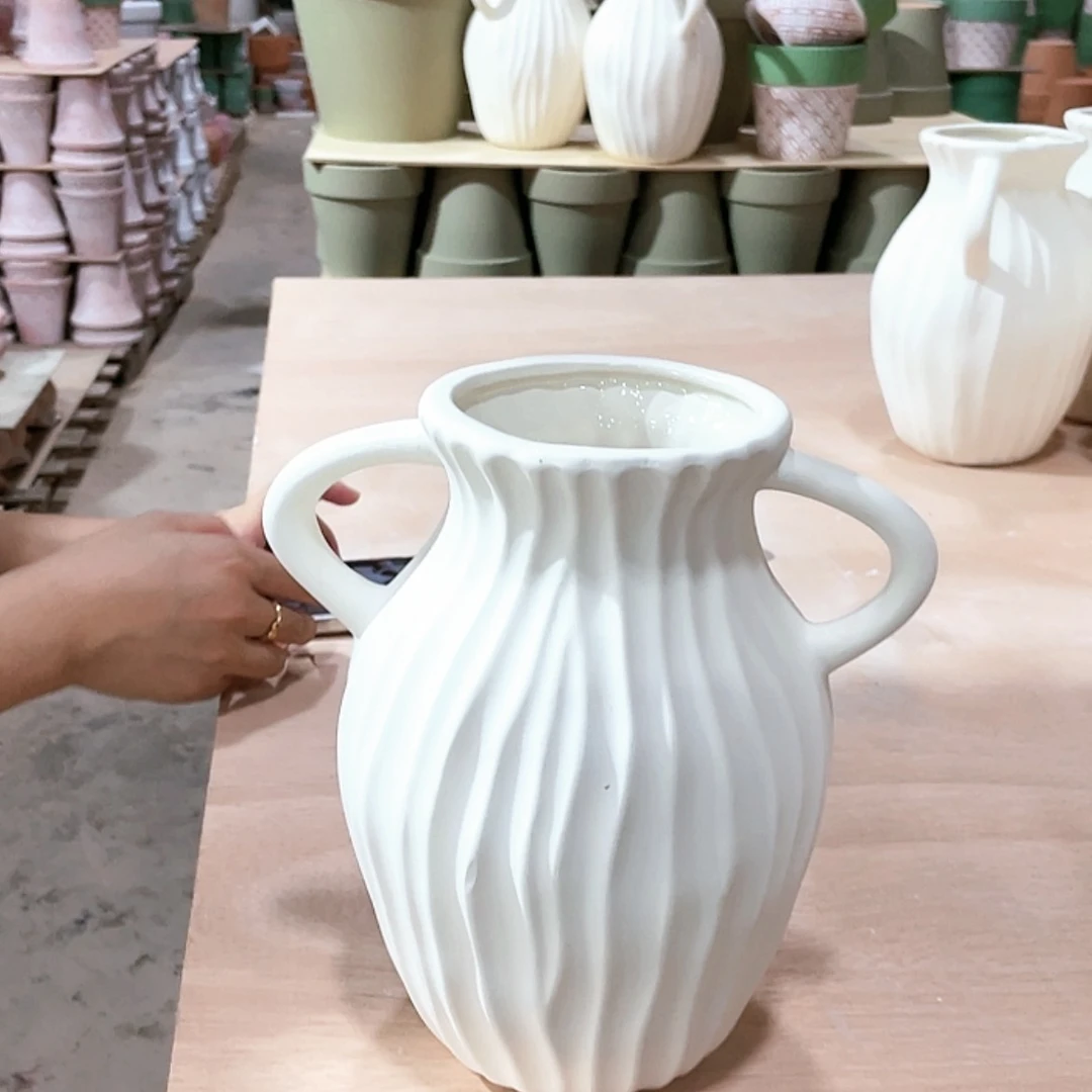 【闪购商品】红陶20CM（含）-50CM（不含）双耳白陶10-20无孔