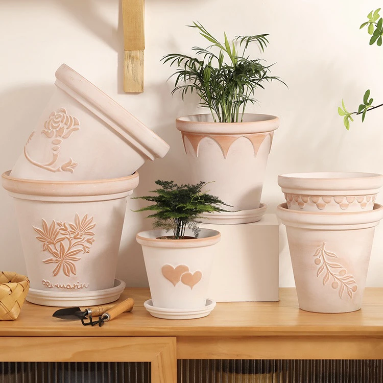 微瑕 【大号】复古红陶大号口径26CM高度24CM花盆【花面任选】