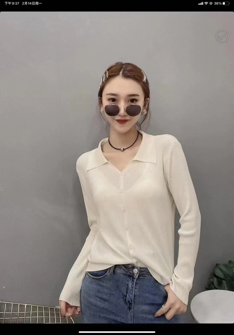 上衣长袖针织时尚气质休闲女装显瘦