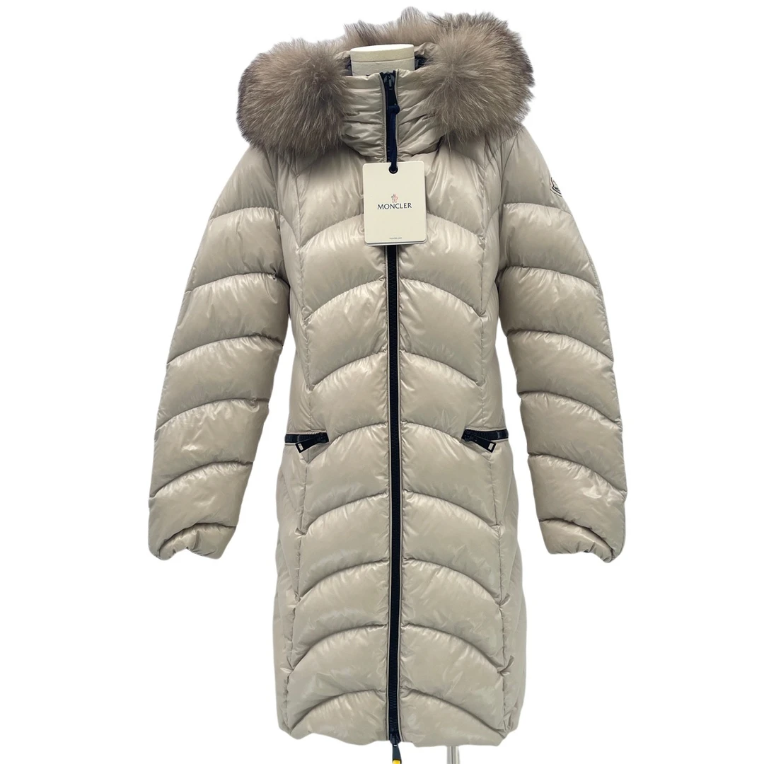 Moncler/盟可睐 纯色拉链连帽长款羽绒服（带吊） 2码/1479
