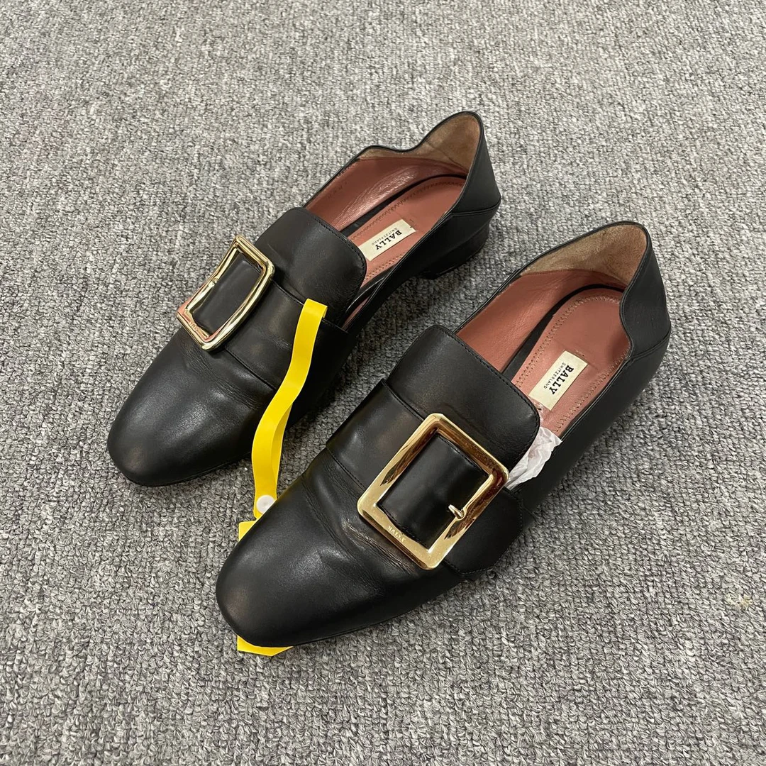 95新 BALLY/巴利 皮革徽标套脚乐福鞋 40码/2274