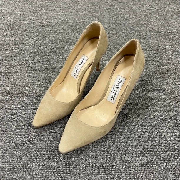 Jimmy Choo/周仰杰 纯色浅口尖头细跟高跟鞋 36码/2822