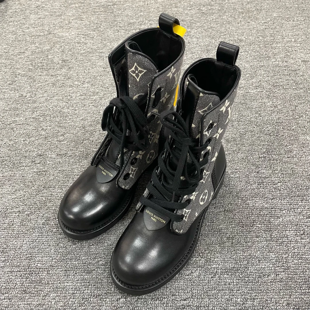 LOUIS VUITTON/路易威登 拼接色系带短靴 36码/2387