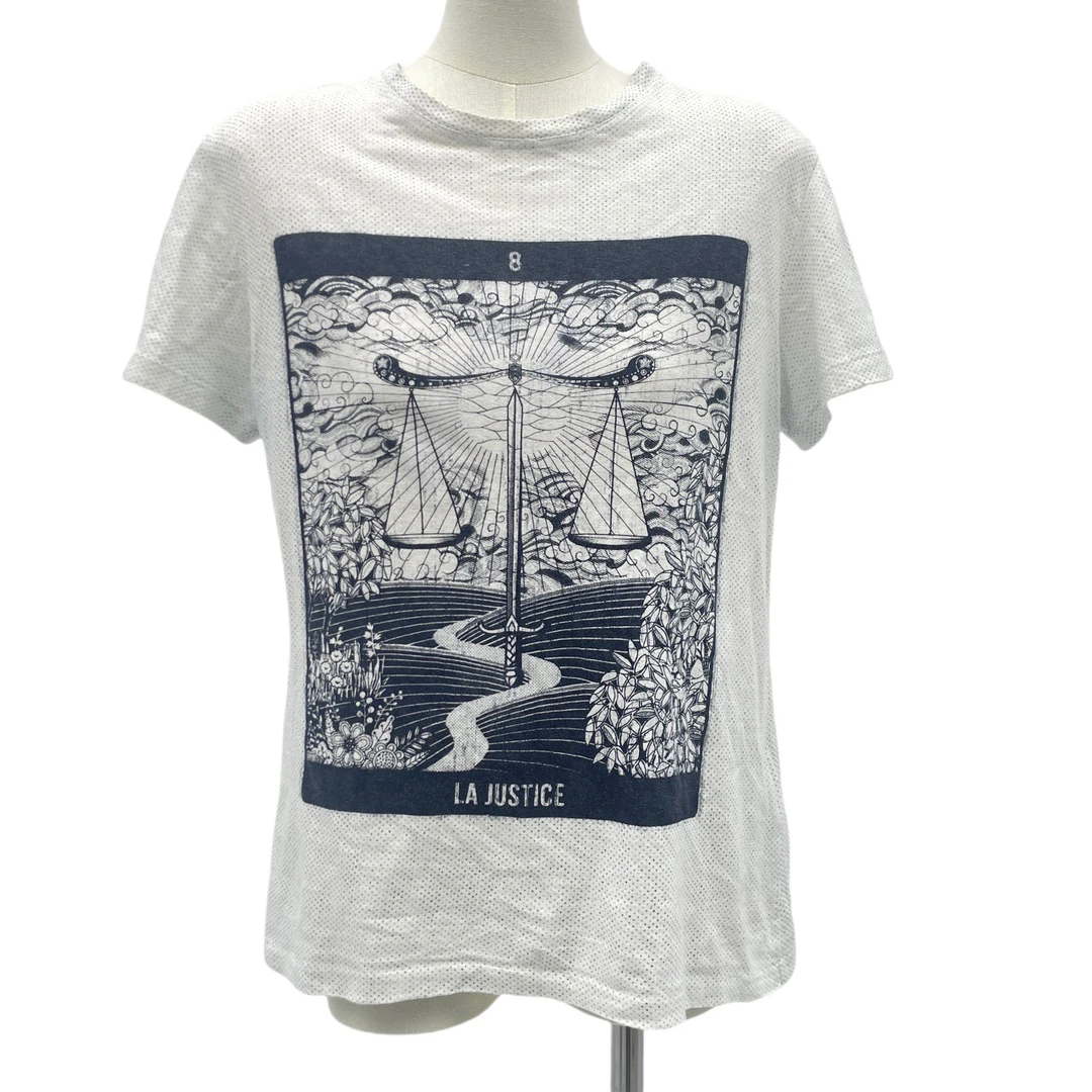 95新 DIOR/迪奥 舒适透气图案印花圆领短袖T恤 xs码/2933