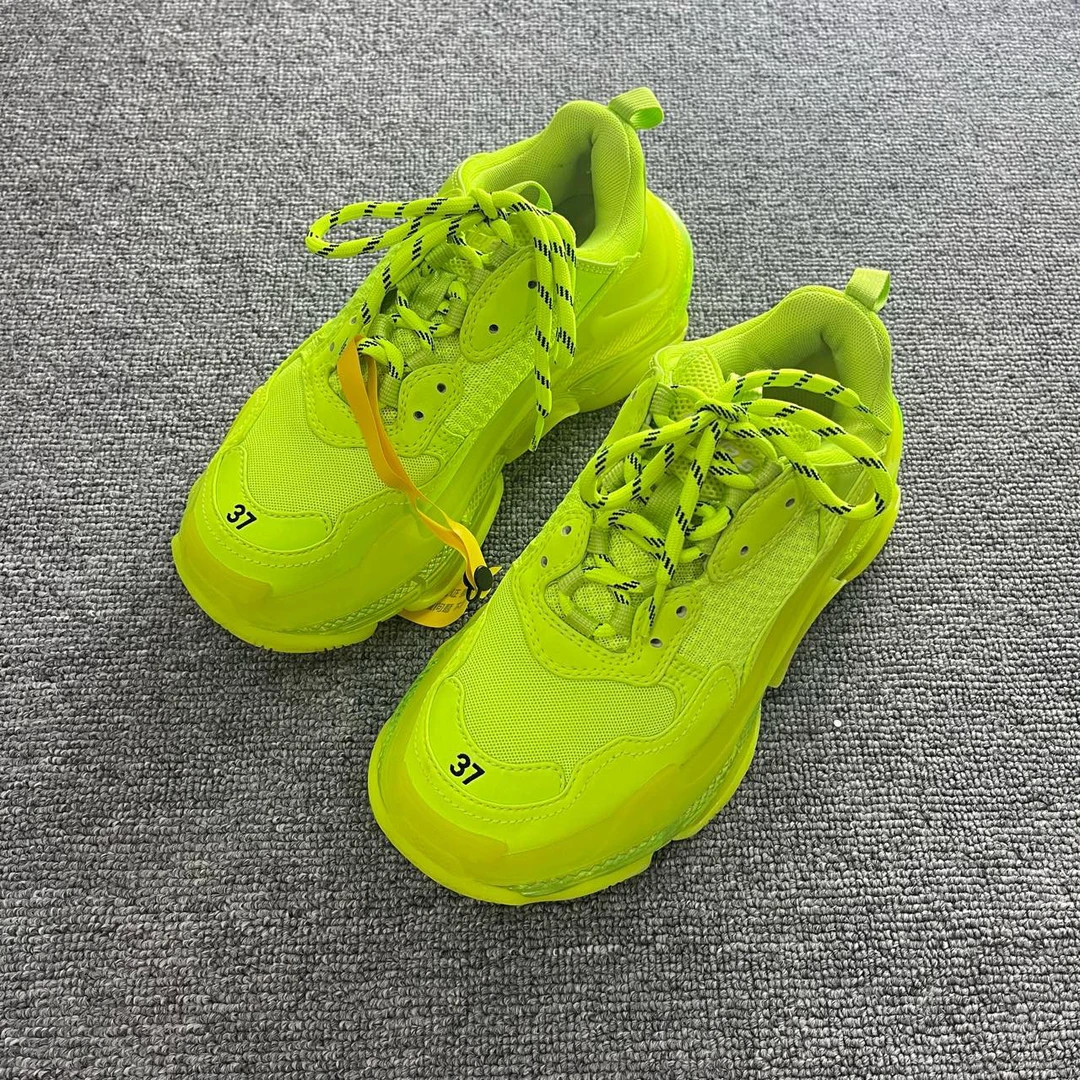 Balenciaga/巴黎世家荧光绿平底老爹鞋 尺码：37/2191