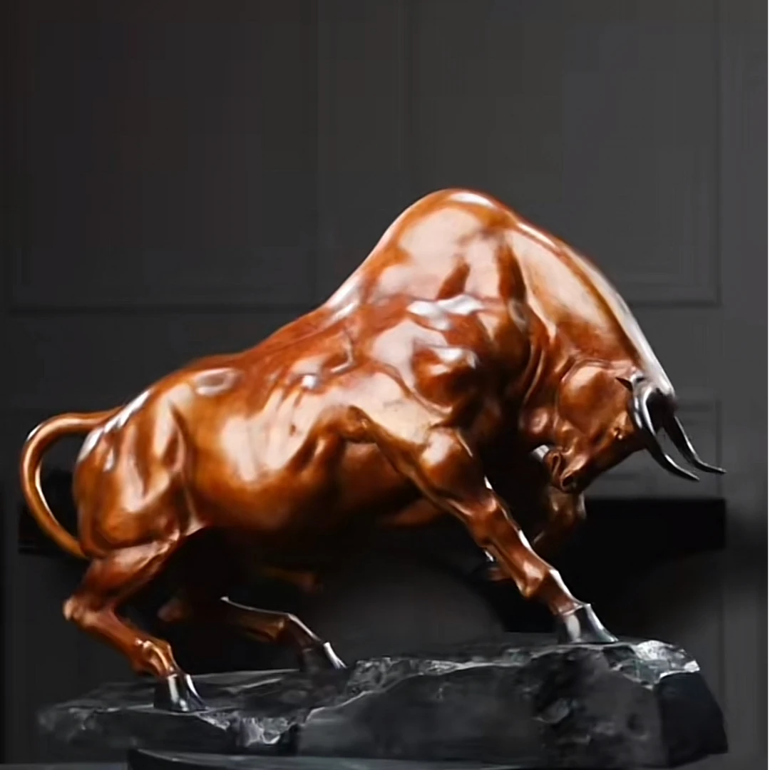 观余原创青铜艺术雕塑摆件 千钧 奋进牛个性雕刻