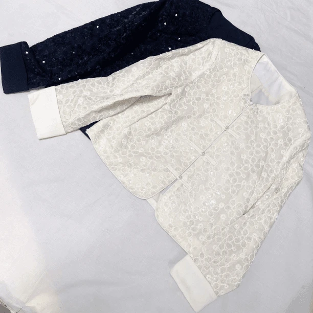 亮片五朵花瓣印花外套-果梓132