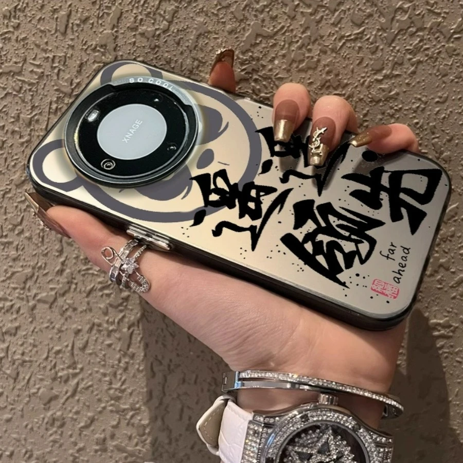 华为Mate60Pro手机壳50可爱熊猫头遥遥领先撞色肤感防指纹保护套