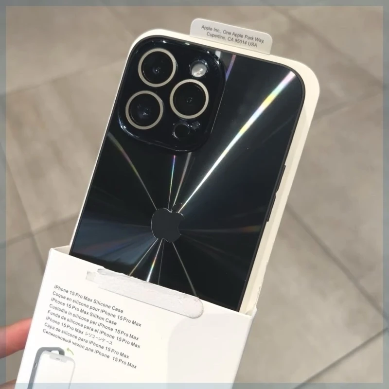 适用苹果黑武士16ProMax电镀极光15炫彩14防摔13自带镜头膜保护壳