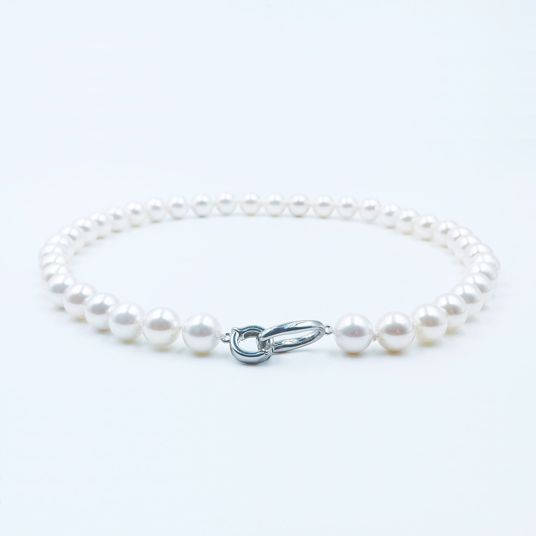 LIOMEXUN 贝珠项链 10mm简约万能双扣简约风贝珠项链气质时尚优雅