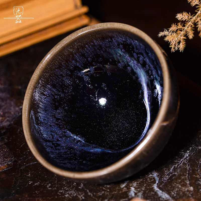 【小五精选粉丝专享】建窑七彩油滴建盏 原矿原釉茶盏主人杯
