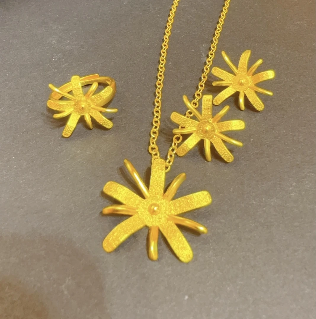 铜合金吊坠 铜合金 533太阳花耳环项链戒指 精致时尚nipal