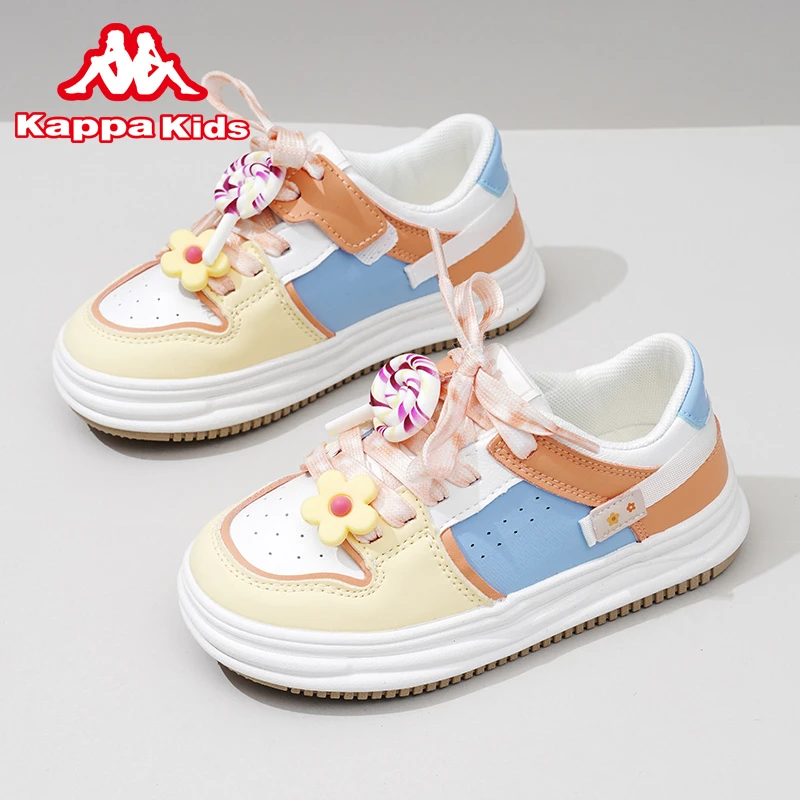 Kappa Kids童鞋2023秋季新款男女童软底休闲板鞋中大童耐磨运动鞋