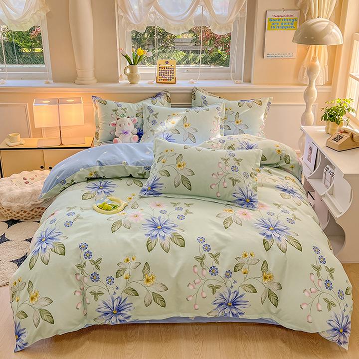 青诗兰悦 云感磨毛四件套 花枝摇曳（含礼袋）