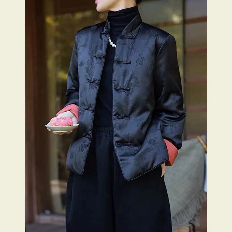 新中式女装中国风唐装盘扣棉衣棉服夹棉外套女秋冬季2025新款爆款