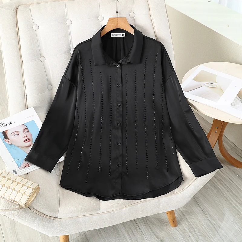 伊自尚【蒹葭伊人】胖mm显瘦遮肉小众设计减龄Polo领上衣9154