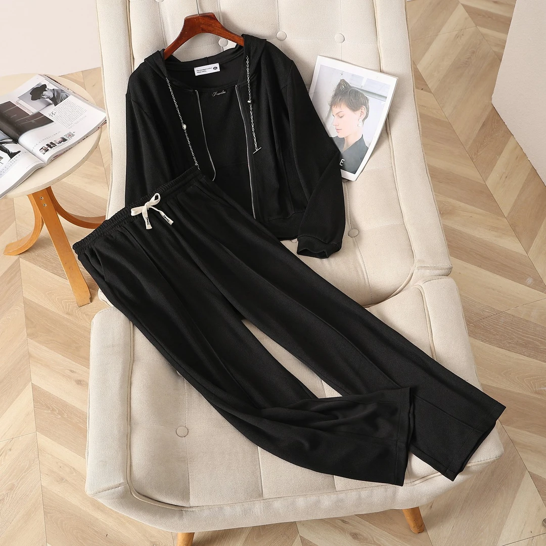 伊自尚【黄金比例】大码女装秋季休闲百搭显瘦气质三件套12611-8-14