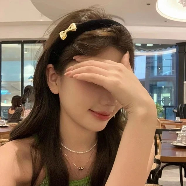 黑色丝绒蝴蝶结头饰发箍女小香风增高颅顶发卡显脸小压发洗脸头箍