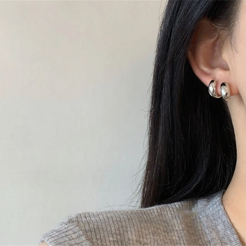 合金耳饰 一款两戴金属耳钉小众复古个性简约百搭气质时尚耳环