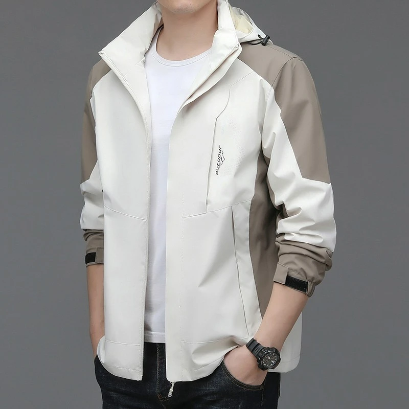 国货品牌夹克外套男士春秋季连帽上衣2024新款潮流休闲户外冲锋衣