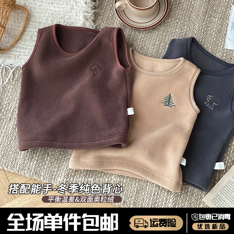 ｛森林物语｝儿童奥粒绒马甲0-5岁冬季韩国男童刺绣宝宝AY043
