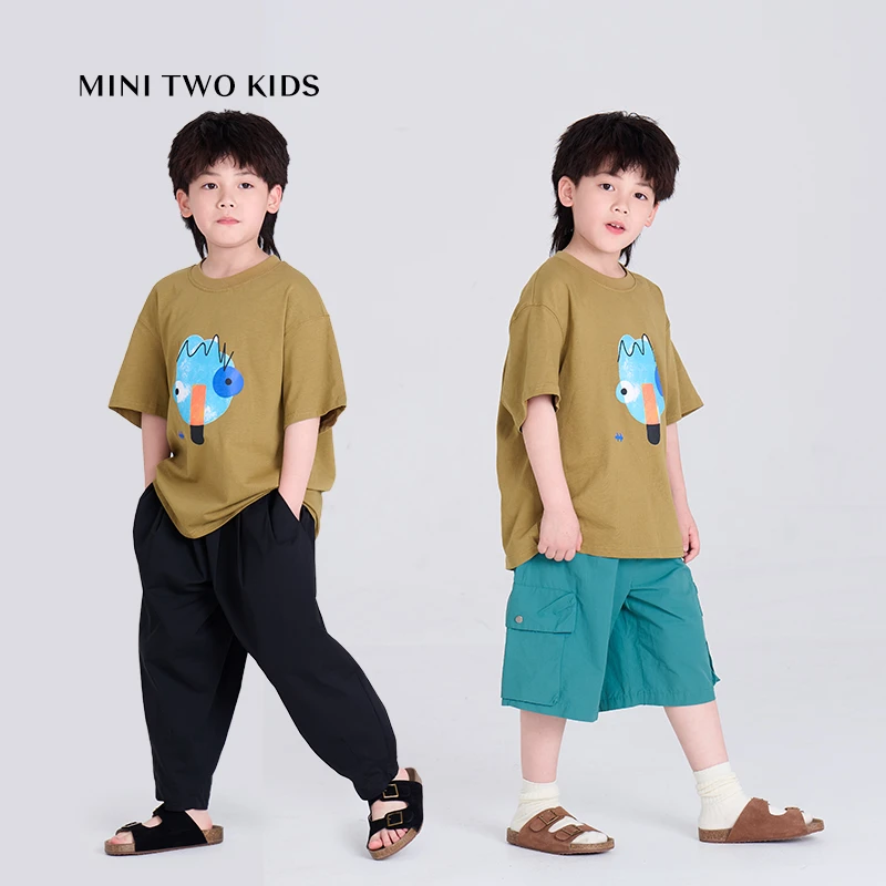 MT原创童装日系男童短袖t恤卡通涂鸦印花夏季新款半袖中大童百搭