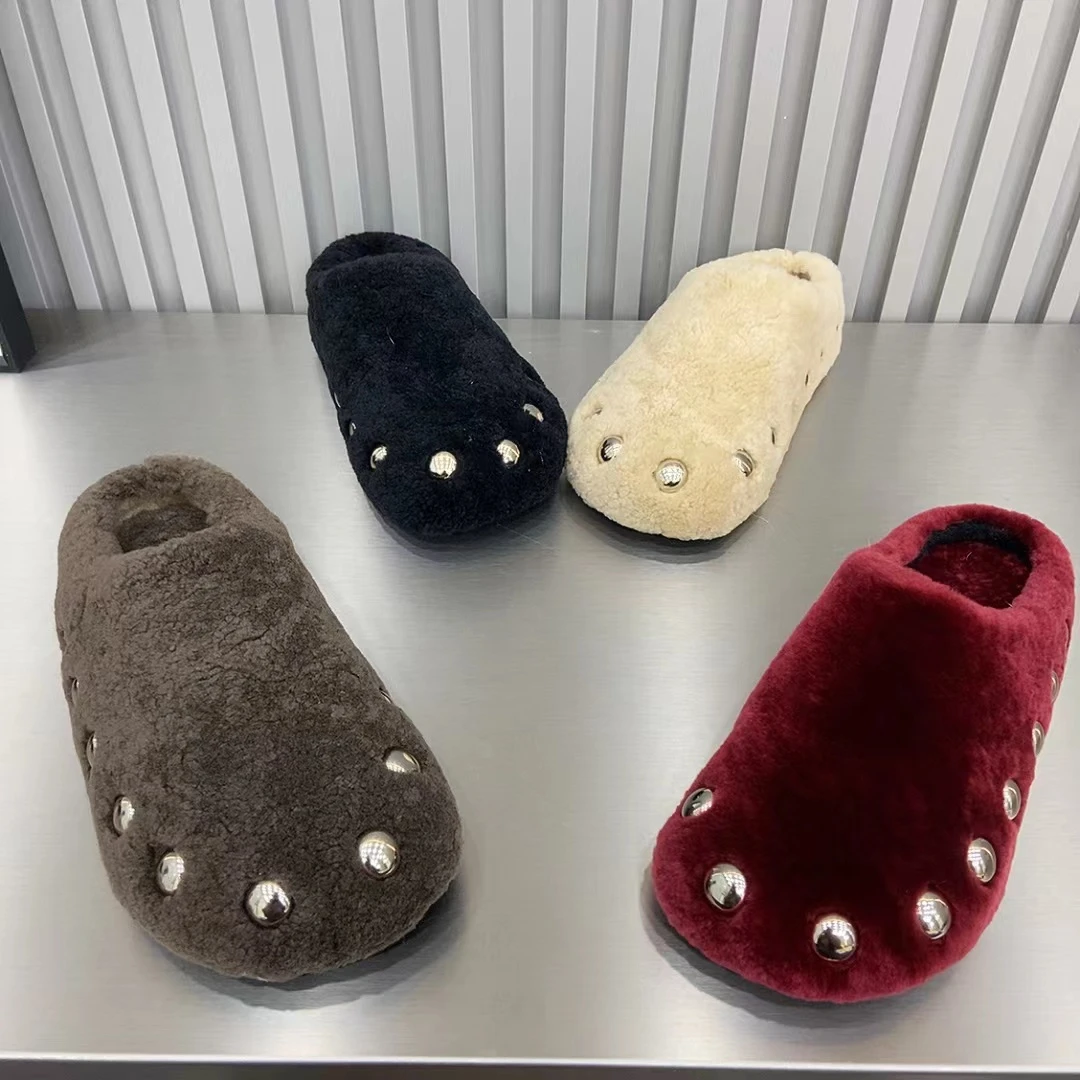 秋冬新款提踩两穿博肯毛毛拖鞋1588-65网红时尚休闲百搭外穿厚底