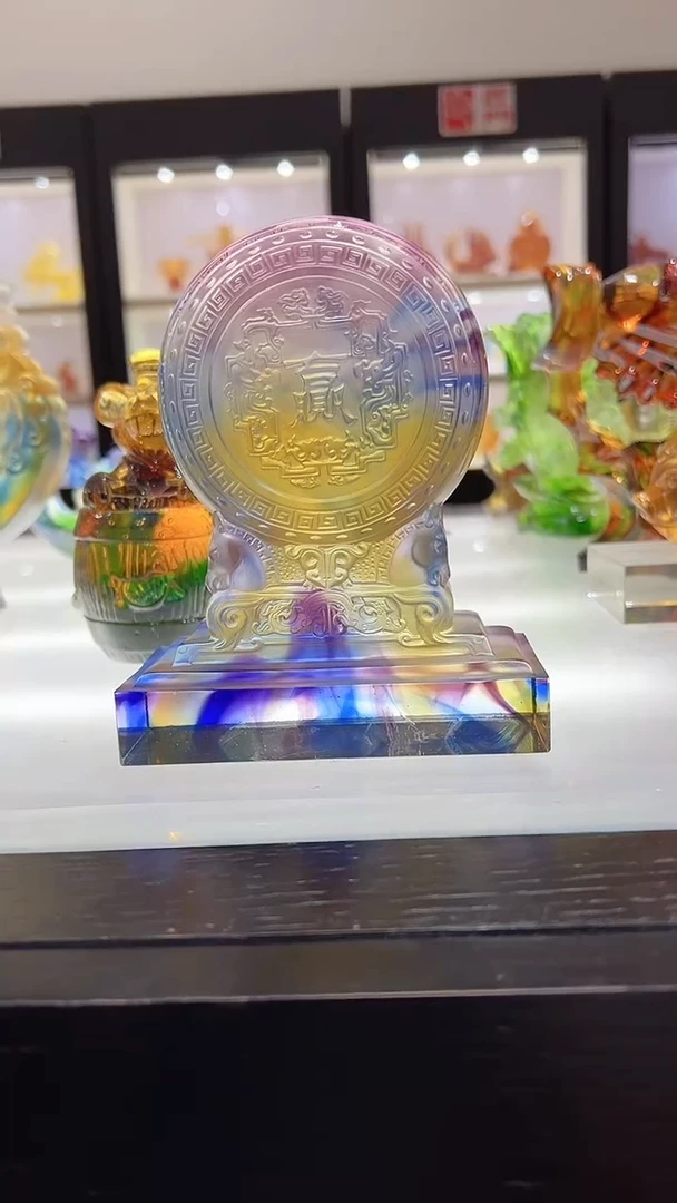 【闪购商品】琉璃手工艺品鼓摆件 孤品