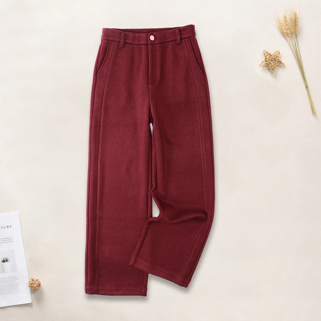 品牌新款休闲百搭显瘦通勤一字扣阔腿裤43758