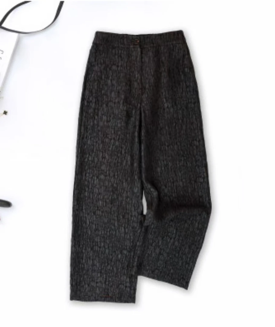 【香云纱重绉裤】品牌新款桑蚕丝国风新中式阔腿裤子439714