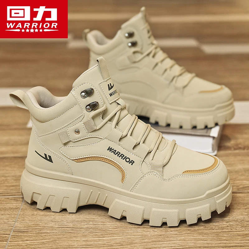 回力工作高帮马丁靴男款秋冬男士户外休闲百搭机车骑行工装潮鞋子
