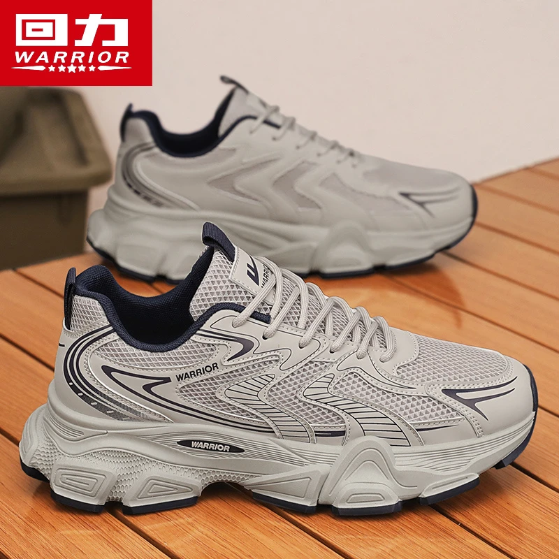 回力男鞋春季户外网面透气运动潮鞋子男款耐磨防滑休闲老爹鞋J056