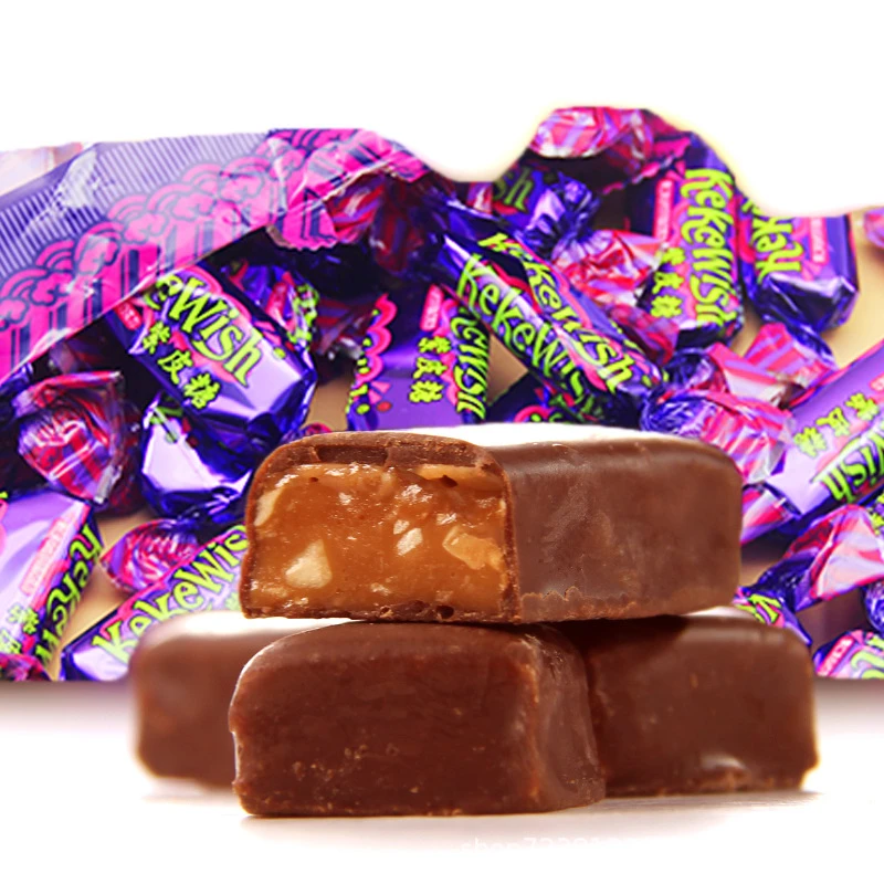 紫皮糖巧克力花生夹心糖果结婚喜糖礼物过年零食糖果巧克力