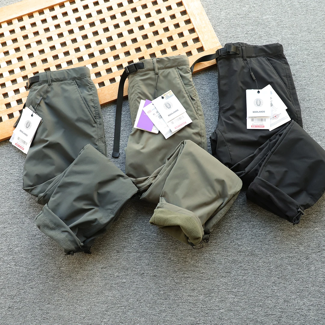 日单 加绒加厚防风防水户外男女机能裤冲锋裤加绒休闲裤滑雪裤